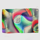 Virtuelle psychedelisch-metallische Rüstung recyce Golfhandtuch (Horizontal)