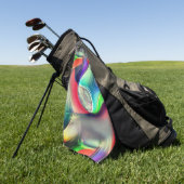 Virtuelle psychedelisch-metallische Rüstung recyce Golfhandtuch (Gras)
