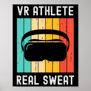 Virtuelle Realität Athlet Geek Gamer Retro Vr Gami Poster