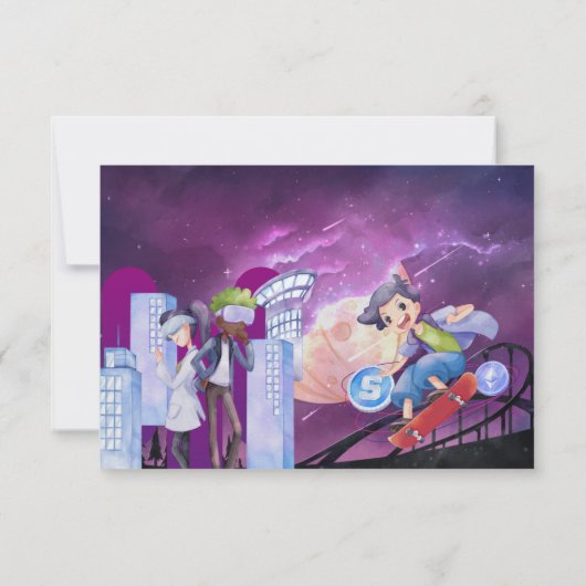 Virtuelle Realität | Gaming Birthday Dankeschön Ka Dankeskarte (Rückseite)