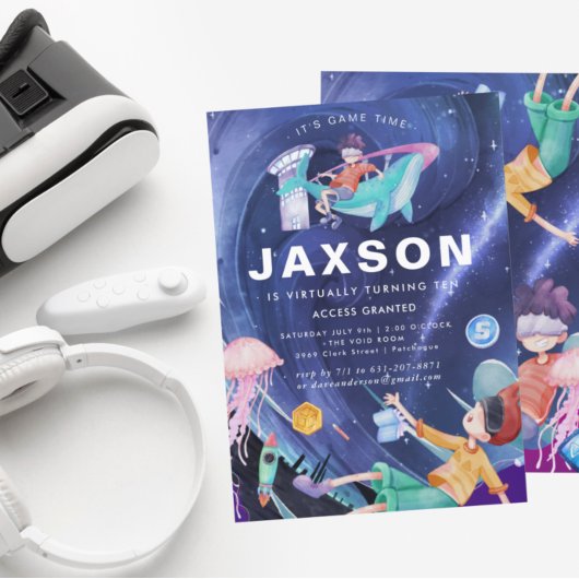 Virtuelle Realität Geburtstagspartei Einladung
