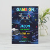 Virtuelle Realität - Geburtstagsspiele laden ein Einladung (Stehend Vorderseite)