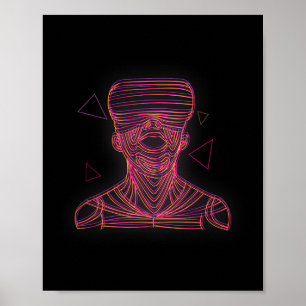 Virtuelle Realität Grafik-Linienkunst für einen VR Poster