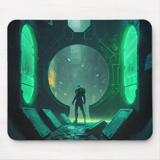 Virtuelle Realität im Cyberpunk Mousepad (Vorne)