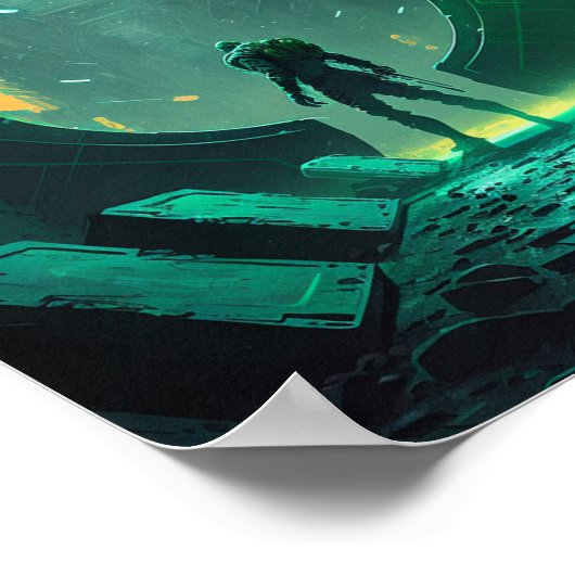 Virtuelle Realität im Cyberpunk Poster (Ecke)