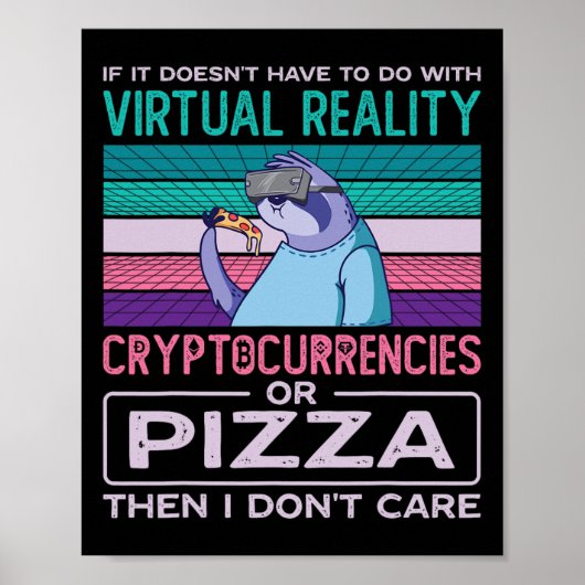 Virtuelle Realität Vr Erweiterte Realität Ar Pizza Poster (Vorne)