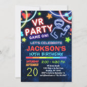 Virtuelle Realität VR Geburtstagsparty Einladungen (Vorderseite)