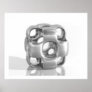 Virtuelle Skulptur InCubed Poliertes Aluminium Poster