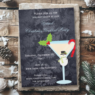 Virtuelle Weihnachts-Cocktailparty Martini Einladung