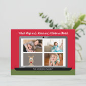 Virtuelle Weihnachtswünsche - 3-Foto-Tagung Feiertagskarte (Stehend Vorderseite)