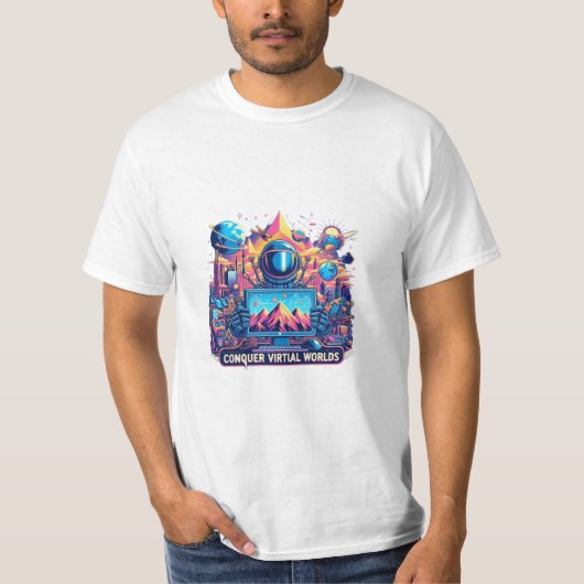Virtuelle Welten erobern T-Shirt (Vorderseite)