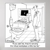 Virtueller Arbeitsplatz in einem Badezimmer Poster (Vorne)