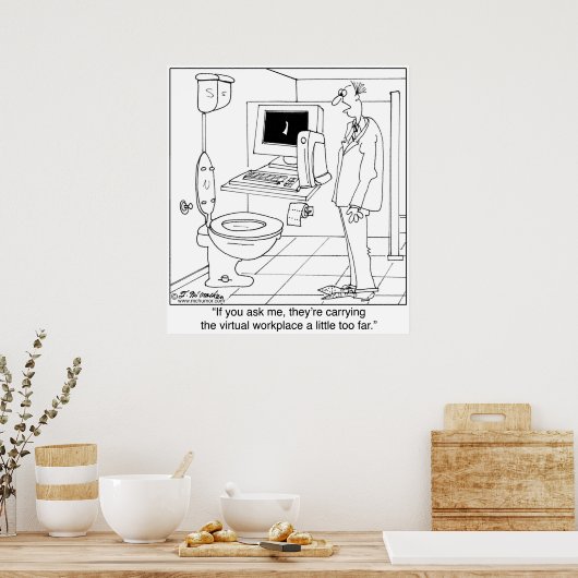 Virtueller Arbeitsplatz in einem Badezimmer Poster (Küche)