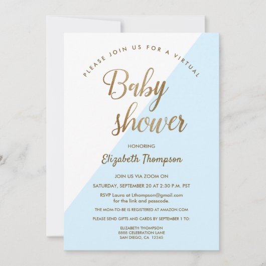 Virtueller Baby-Duschkopf Einladung (Vorderseite)