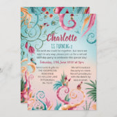 Virtueller Geburtstag, blühende, farbenfrohe Häuse Einladung (Vorne/Hinten)