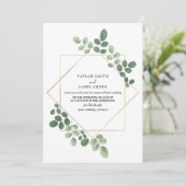 virtueller Live Stream Wedding Geometric Botanical Einladung (Stehend Vorderseite)