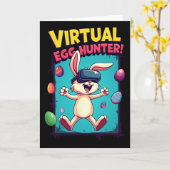 Virtueller Ostereier-Jäger - Lustiger Gamer-Hase V Karte (Gelbe Blume)