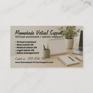 Virtueller Remote-Assistent Sekretär Visitenkarte