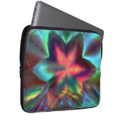 Virtueller Schmutz über Blume Kaleidoskop-Feuerora Laptopschutzhülle (Vorne Rechts)