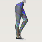 Virtueller Stein in satinfarbenem Blau und Grün Leggings (Rechts)