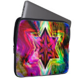 Virtueller Stern mit Rändern in bunten Neontönen Laptopschutzhülle (Vorne Rechts)