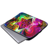 Virtueller Stern mit Rändern in bunten Neontönen Laptopschutzhülle (Vorne Knopf)