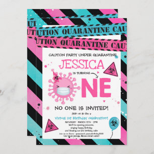 Virtuelles 1. Geburtstag Party Quarantäne 1. Gebur Einladung
