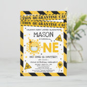 Virtuelles 1. Geburtstag Party Quarantäne 1. Gebur Einladung (Stehend Vorderseite)