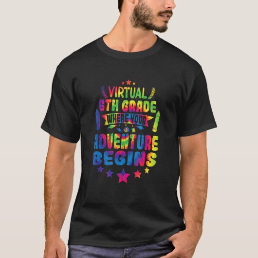 Virtuelles 6. Schulabenteuer beginnt T-Shirt (Vorderseite)
