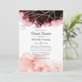 Virtuelles Brautparty für Burgund und Blush Einladung (Stehend Vorderseite)