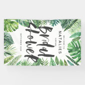 Virtuelles Brautparty für tropische Palmenblätter Banner (Horizontal)