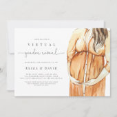 Virtuelles Geschlecht: Er oder sie Boho Burnt Ora Einladung (Vorderseite)