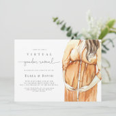 Virtuelles Geschlecht: Er oder sie Boho Burnt Ora Einladung (Stehend Vorderseite)