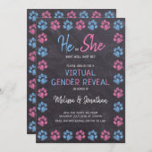 Virtuelles Geschlecht im Chalkboard zeigt blaues R Einladung (Vorne/Hinten)