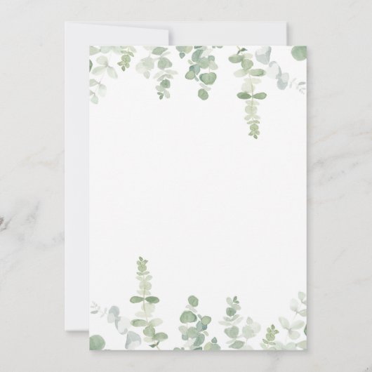 Virtuelles Geschlecht offenbart Moderner Eukalyptu Einladung (Rückseite)