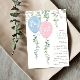 Virtuelles Geschlecht offenbart Moderner Eukalyptu Einladung