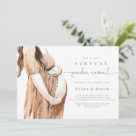 Virtuelles Geschlecht zeigt, dass er oder sie Boh Einladung (Stehend Vorderseite)