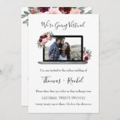 virtuelles Hochzeitklappenfolien für Bordeaux-Blum Einladung (Vorne/Hinten)