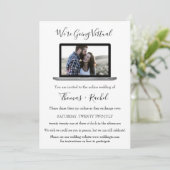 virtuelles Hochzeitsnotebook Foto minimalistisch m Einladung (Stehend Vorderseite)