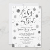 Virtuelles Online-Baby-Duschbaby mit seinem CovID Einladung (Vorderseite)