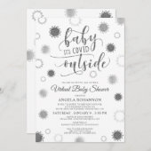 Virtuelles Online-Baby-Duschbaby mit seinem CovID Einladung (Vorne/Hinten)