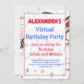 Virtuelles Online-Party-Video - Silberstars zum Ge Einladung (Vorderseite)