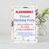 Virtuelles Online-Party-Video - Silberstars zum Ge Einladung (Stehend Vorderseite)