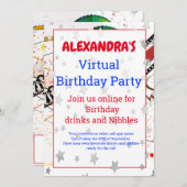 Virtuelles Online-Party-Video - Silberstars zum Ge Einladung (Vorne/Hinten)
