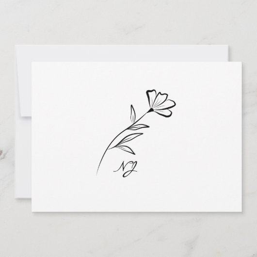 Virtuelles Schwarz-Weiß-Online-Foto Einladung (Rückseite)