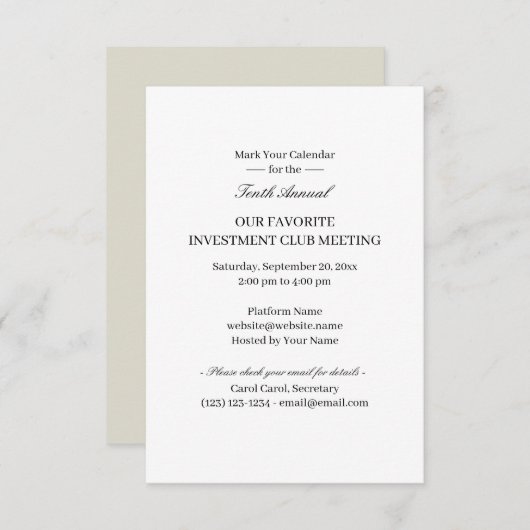 Virtuelles Treffen für Einladungen von Spezialiste (Vorne/Hinten)