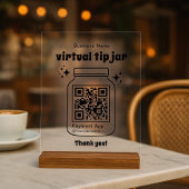 Virtuelles Trinkgeldglas mit QR-Code Acrylschild
