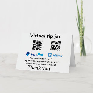 Virtuelles Trinkgeldglas QR-Code Geldspende PayPal