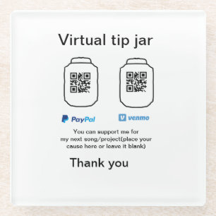 Virtuelles Trinkgeldglas QR-Code Geldspende PayPal Glasuntersetzer