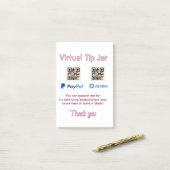 Virtuelles Trinkgeldglas QR-Code Geldspende PayPal Post-it Klebezettel (Auf Schreibtisch)